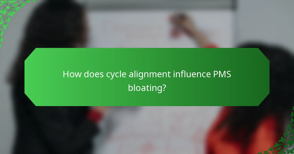 How does cycle alignment influence PMS bloating?